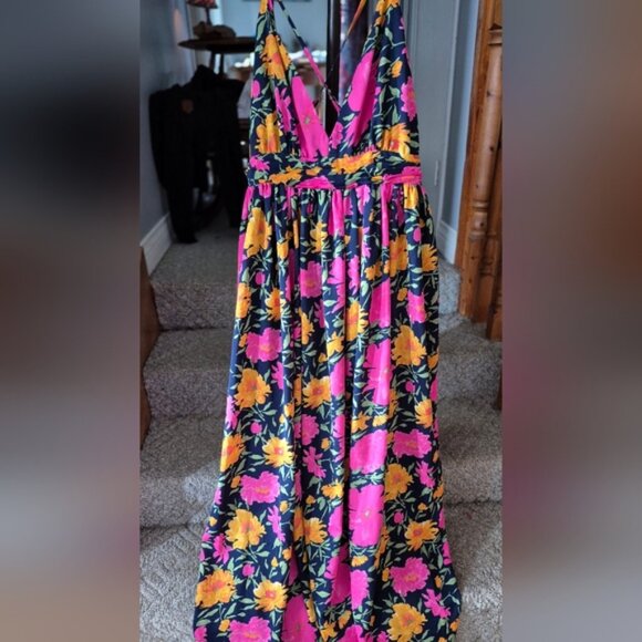LULUS  Vivacious Love Foral Sleeveless Strappy Maxi Dress - Picture 4 of 8